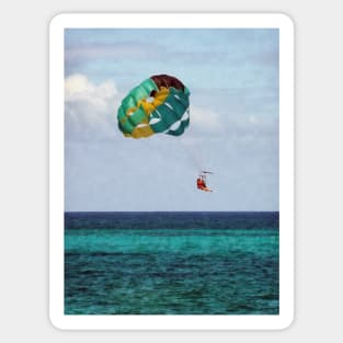Parasailing - Two Woman Parasailing in the Bahamas Sticker